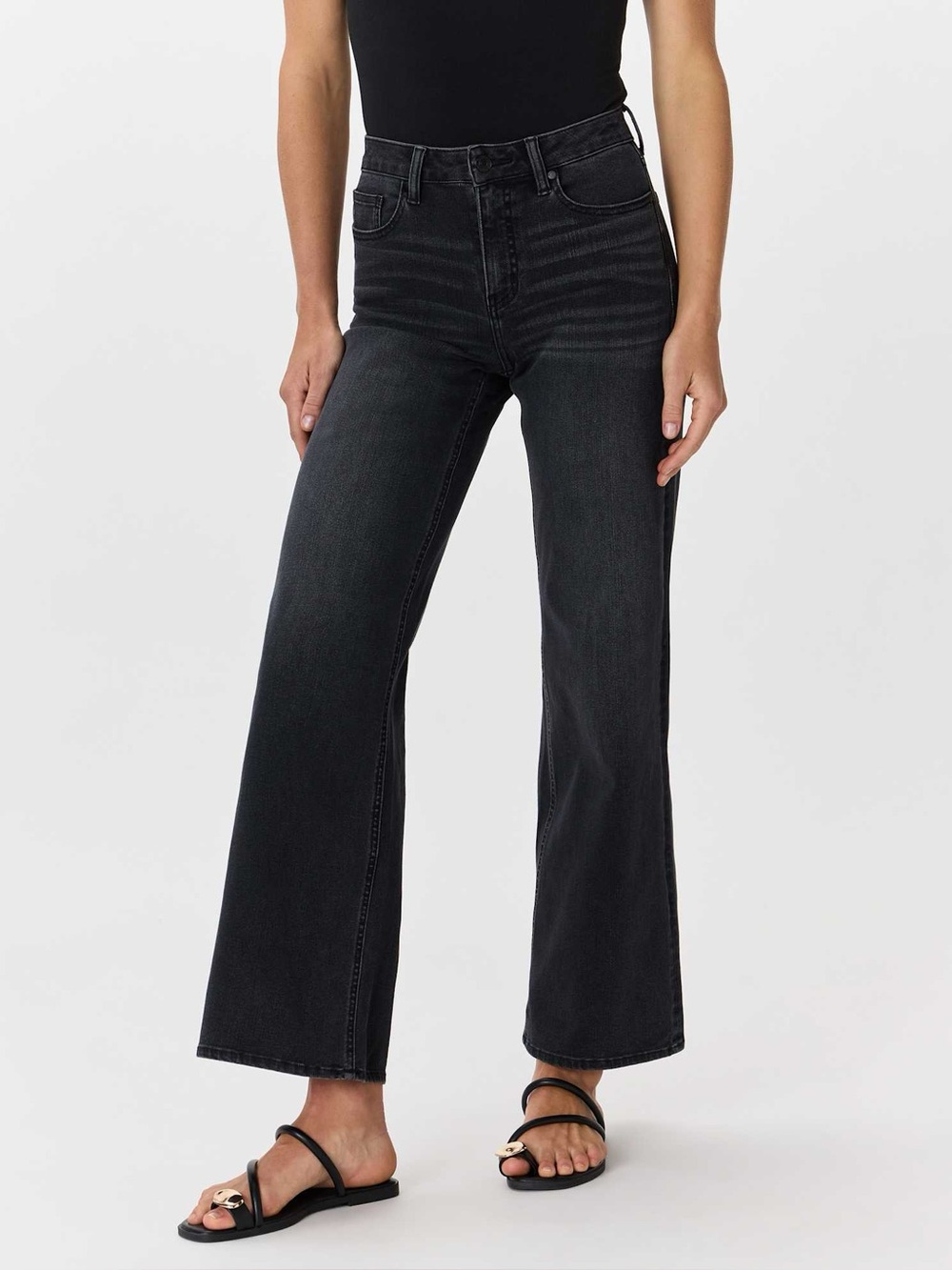Quince Highwaisted Black Wide Leg Jeans Size 27